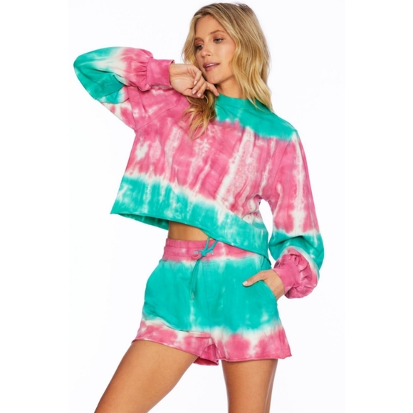Beach Riot Ava Sweatshirt Shorts Tie Dye Set sz XS - Picture 2 of 10